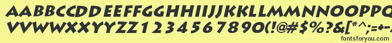 Fonte LiddieblackItalic – fontes pretas em um fundo amarelo