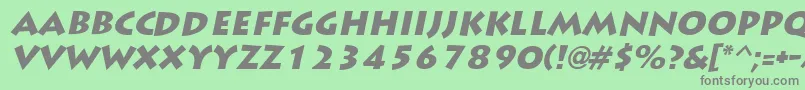 Fonte LiddieblackItalic – fontes cinzas em um fundo verde