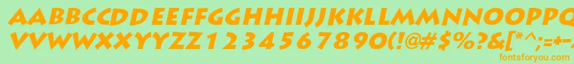 LiddieblackItalic Font – Orange Fonts on Green Background