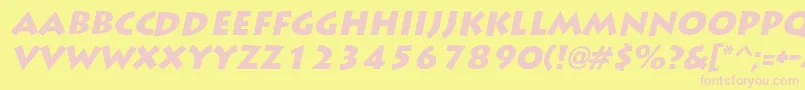 Fonte LiddieblackItalic – fontes rosa em um fundo amarelo