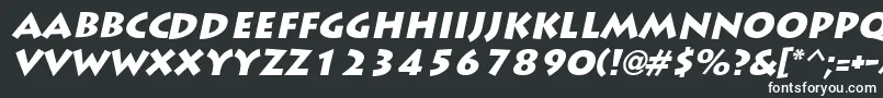LiddieblackItalic-fontti – valkoiset fontit mustalla taustalla