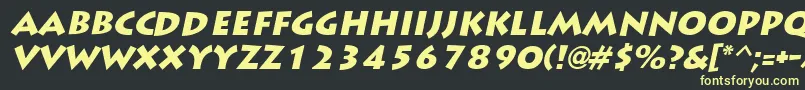 フォントLiddieblackItalic – 黒い背景に黄色の文字