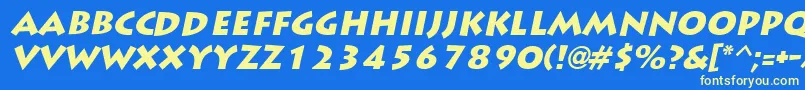 Шрифт LiddieblackItalic – жёлтые шрифты на синем фоне