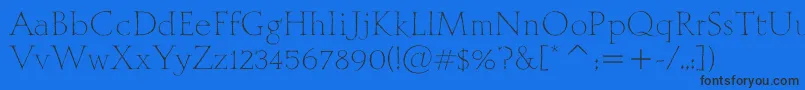 MithrasItcTt Font – Black Fonts on Blue Background