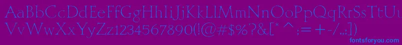 MithrasItcTt Font – Blue Fonts on Purple Background