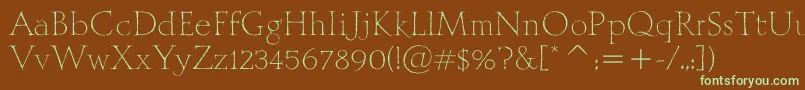 MithrasItcTt Font – Green Fonts on Brown Background