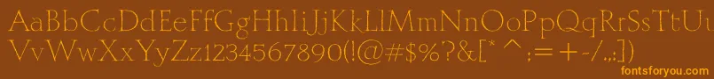 MithrasItcTt Font – Orange Fonts on Brown Background