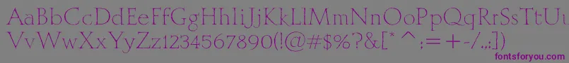 MithrasItcTt Font – Purple Fonts on Gray Background