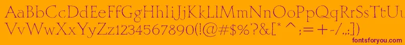 MithrasItcTt Font – Purple Fonts on Orange Background