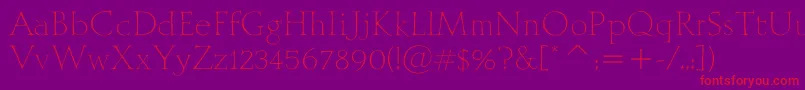 MithrasItcTt Font – Red Fonts on Purple Background