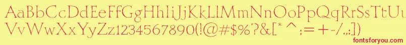 MithrasItcTt Font – Red Fonts on Yellow Background