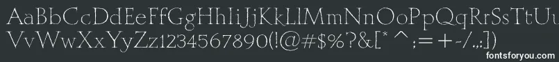 フォントMithrasItcTt – 黒い背景に白い文字