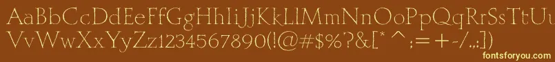 MithrasItcTt Font – Yellow Fonts on Brown Background