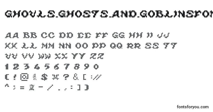 Schriftart Ghouls.Ghosts.And.GoblinsFontvir.Us – Alphabet, Zahlen, spezielle Symbole