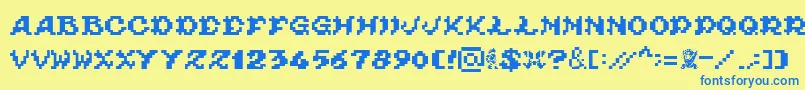 Ghouls.Ghosts.And.GoblinsFontvir.Us Font – Blue Fonts on Yellow Background