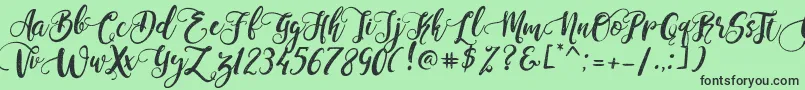 PerfumeClassicDemoVersion Font – Black Fonts on Green Background