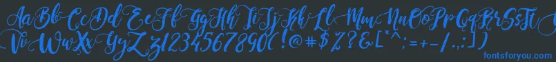 PerfumeClassicDemoVersion Font – Blue Fonts on Black Background