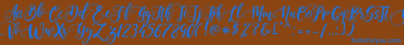PerfumeClassicDemoVersion Font – Blue Fonts on Brown Background
