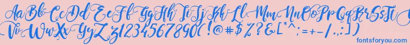 PerfumeClassicDemoVersion Font – Blue Fonts on Pink Background