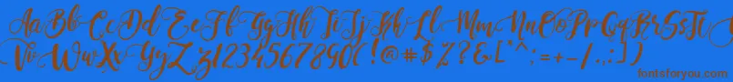 PerfumeClassicDemoVersion Font – Brown Fonts on Blue Background