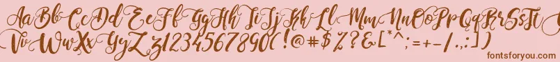 PerfumeClassicDemoVersion Font – Brown Fonts on Pink Background
