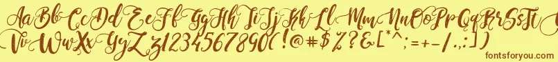 PerfumeClassicDemoVersion Font – Brown Fonts on Yellow Background