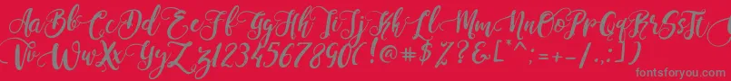 PerfumeClassicDemoVersion Font – Gray Fonts on Red Background