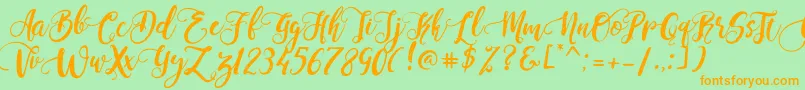 PerfumeClassicDemoVersion Font – Orange Fonts on Green Background