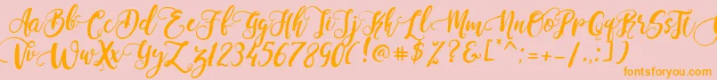PerfumeClassicDemoVersion Font – Orange Fonts on Pink Background