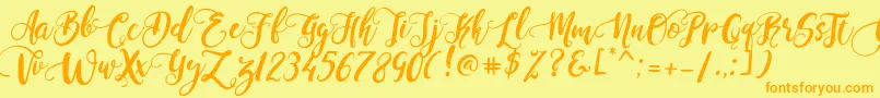 PerfumeClassicDemoVersion Font – Orange Fonts on Yellow Background