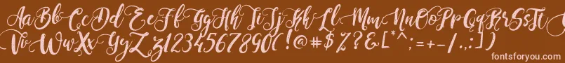 PerfumeClassicDemoVersion Font – Pink Fonts on Brown Background