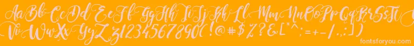 PerfumeClassicDemoVersion Font – Pink Fonts on Orange Background