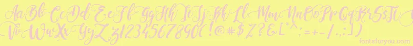 PerfumeClassicDemoVersion Font – Pink Fonts on Yellow Background