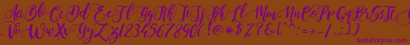 PerfumeClassicDemoVersion Font – Purple Fonts on Brown Background