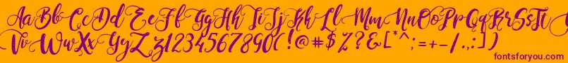 PerfumeClassicDemoVersion Font – Purple Fonts on Orange Background