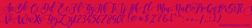 PerfumeClassicDemoVersion Font – Purple Fonts on Red Background