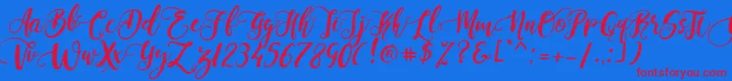 PerfumeClassicDemoVersion Font – Red Fonts on Blue Background