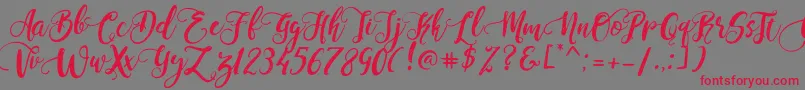 PerfumeClassicDemoVersion Font – Red Fonts on Gray Background