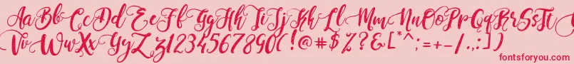 PerfumeClassicDemoVersion Font – Red Fonts on Pink Background