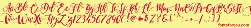 PerfumeClassicDemoVersion Font – Red Fonts on Yellow Background