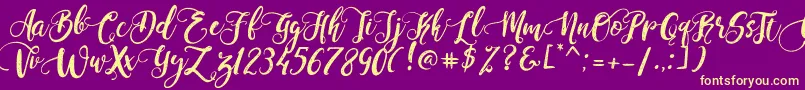 PerfumeClassicDemoVersion Font – Yellow Fonts on Purple Background