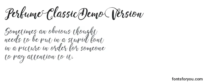 Review of the PerfumeClassicDemoVersion (52325) Font
