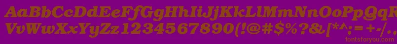 BookBoldItalic Font – Brown Fonts on Purple Background