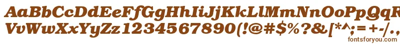 フォントBookBoldItalic – 白い背景に茶色のフォント