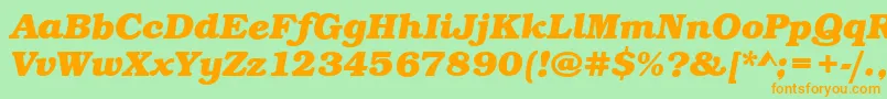 BookBoldItalic Font – Orange Fonts on Green Background