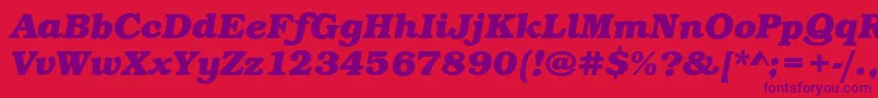 BookBoldItalic Font – Purple Fonts on Red Background