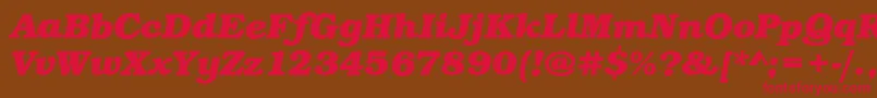 BookBoldItalic Font – Red Fonts on Brown Background