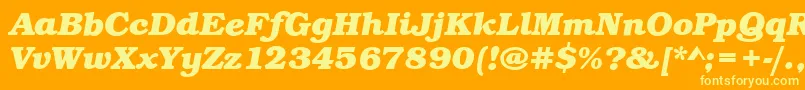BookBoldItalic Font – Yellow Fonts on Orange Background