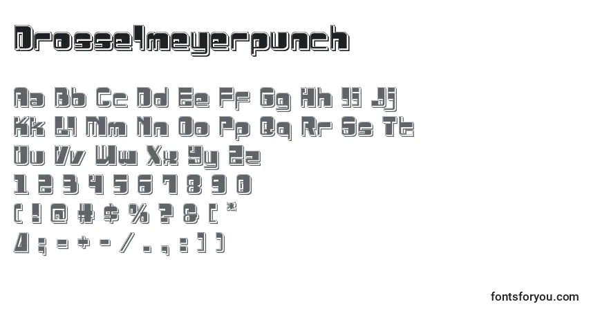 Schriftart Drosselmeyerpunch – Alphabet, Zahlen, spezielle Symbole