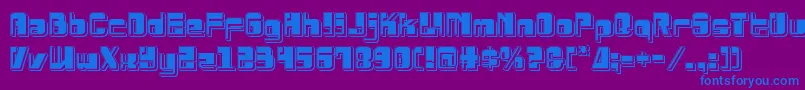 Drosselmeyerpunch-Schriftart – Blaue Schriften auf violettem Hintergrund